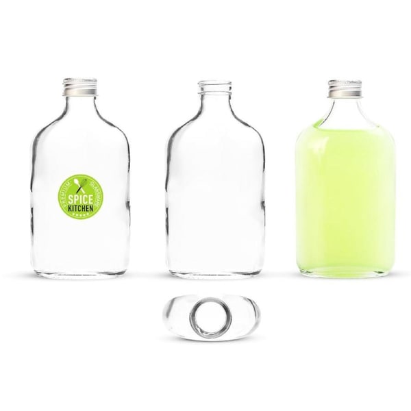 200ML Glass Water Bottle Juice Drink Screw Lid Kitchen Pantry Storage Jars