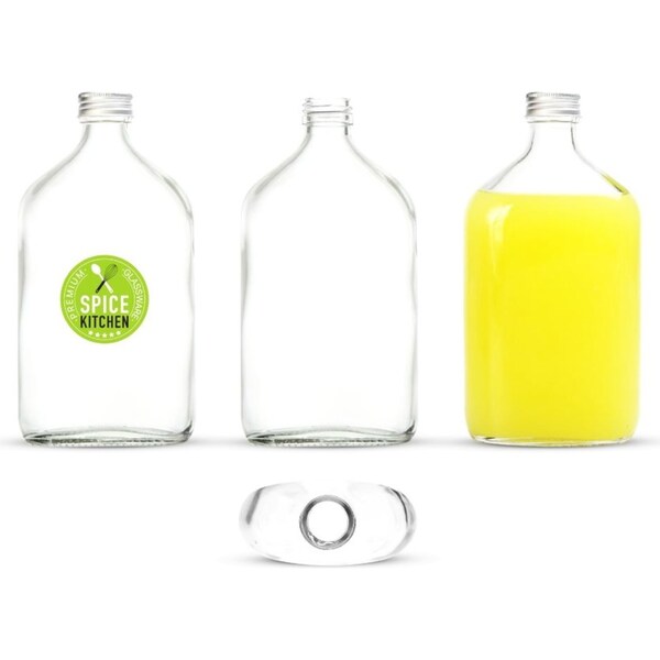 24 x 500ML Glass Water Bottle Juice Drink Screw Lid Kitchen Pantry Storage Jars Bulk