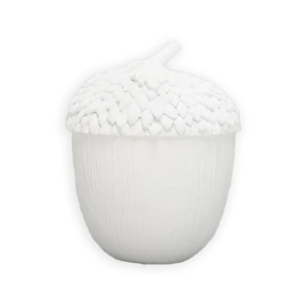 White Moose 11.5x15cm Resin Acorn Box Container w/ Lid Home/Room Decor White