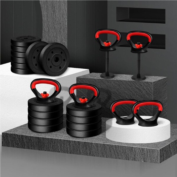 BLACK LORD Kettlebell Set 20kg Adjustable Weight Lifting Dumbbell Set Push Up Gym