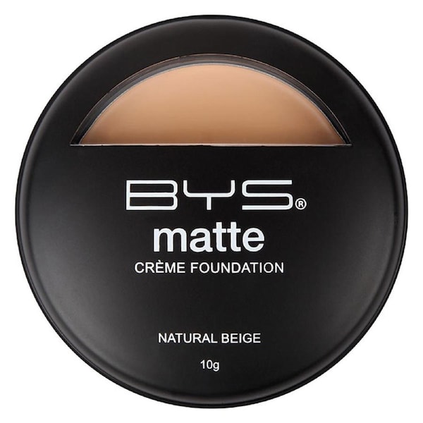BYS 10g Matte Creme Foundation Face Makeup Cosmetic Satin Finish Natural Beige