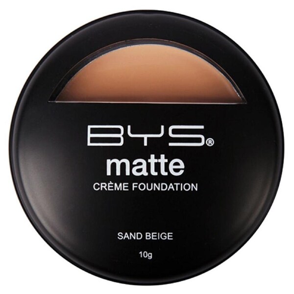 BYS 10g Matte Creme Foundation Face Makeup Cosmetics Satin Finish Sand Beige