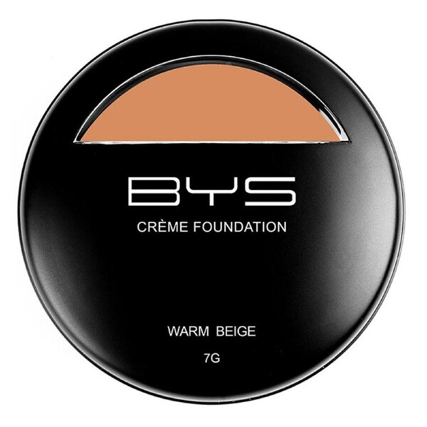 BYS 7g Creme Foundation Face Makeup Cosmetics Buildable Coverage Warm Beige