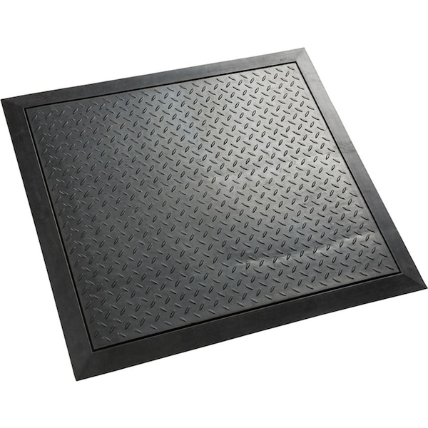 Sandleford 60x90cm Checker Plate Rubber Mat Office/Workplace Floor Matting Black