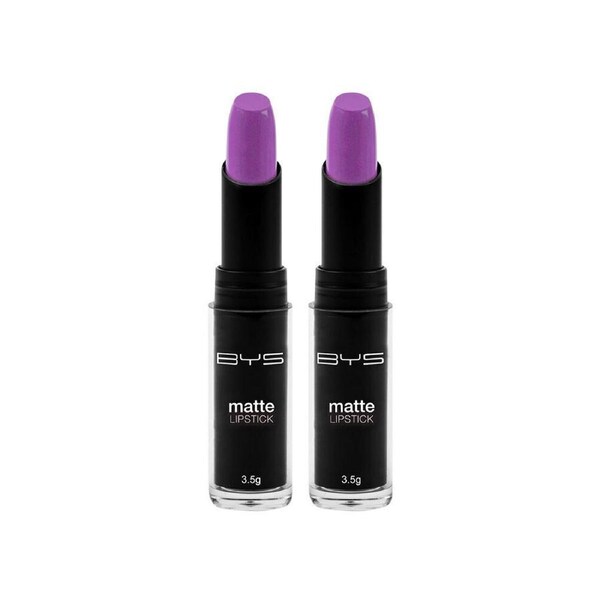 2x BYS 3.5g Matte Lipstick Velvet Cream Lip Colour Makeup Cosmetic Viva Violetta
