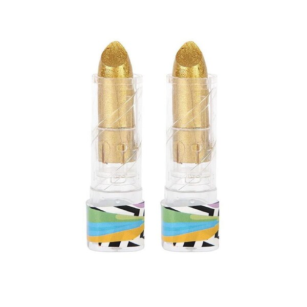 2x BYS Metallic 3g Lipstick Lip Colour Silky Cream Face Makeup Superstar Gold