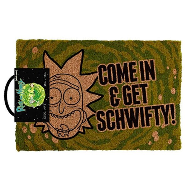 Rick & Morty Get Schwifty 60x40cm Door Mat Floor Entrance Rug Doormat Green