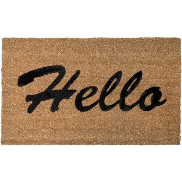 J.Elliot PVC 75cm Backed Coir Printed Hello Door Mat Outdoor/Floor Non Slip