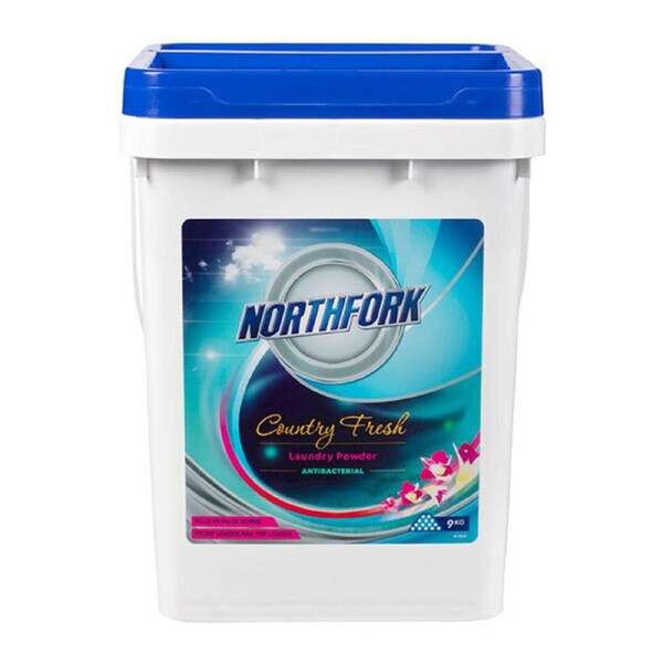Northfork Antibacterial Laundry Cleaning Powder 9kg Pail High Foaming Detergent