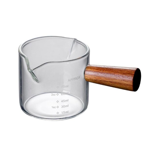 75ml Glass Measuring Cup with Wooden Handle