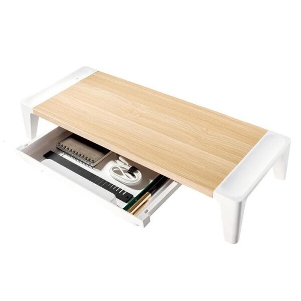 mbeat activiva Eroglife Monitor Stand Riser with Storage Drawer Ergonomic Design [ACA-MSTD-02OAK]