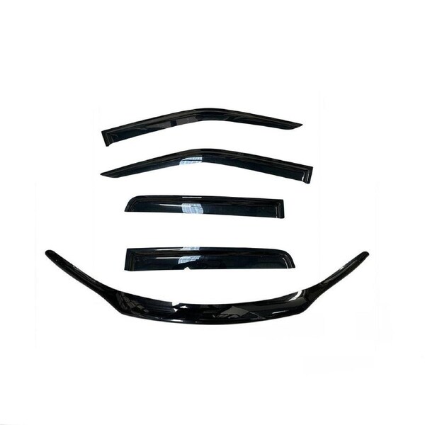 Bonnet Protector + Window Visor Weather Shield to suit Toyota Fortuner 2015-2020