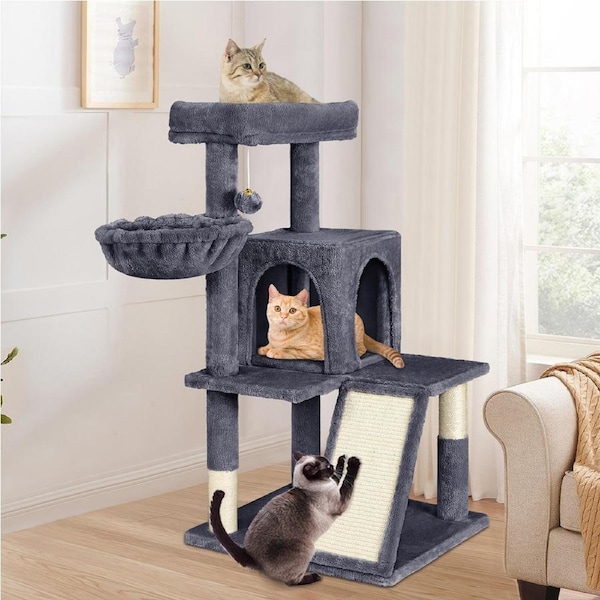 BEASTIE Cat Tree Scratching Post Scratcher Tower Condo House Furniture Wood 100cm