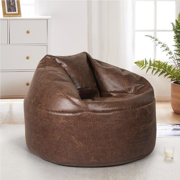 Marlow Bean Bag Cover PU 320L Durable Retro Brown