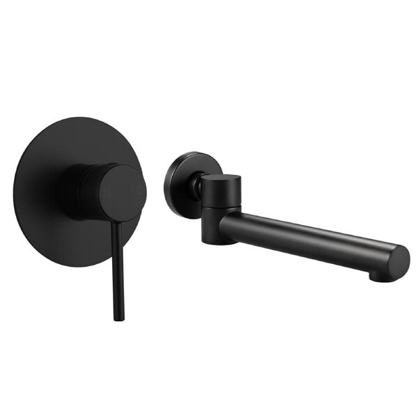 WELS Watermark Black Round Bath Swivel Water Spout Faucet with Mixer Tap