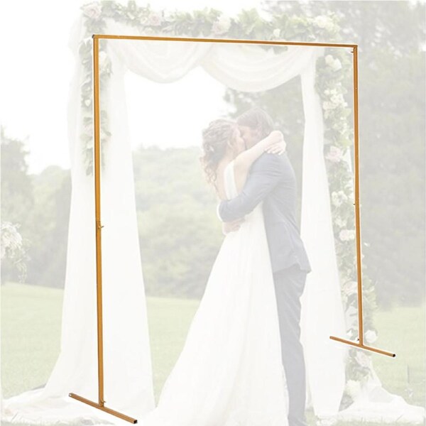 OZNALA Wedding Round Arch GoldSquare Backdrop Flower Display Stand Background 2*2M