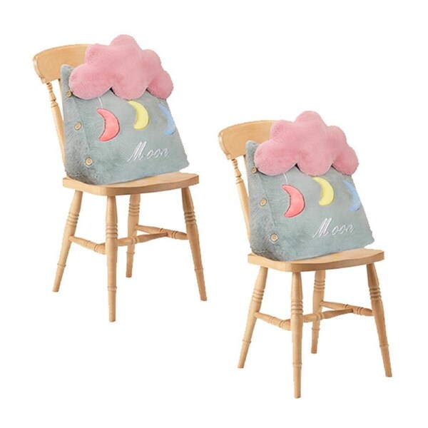 SOGA 2X Green Cute Cloud Cushion Soft Leaning Lumbar Wedge Pillow Bedside Plush Home Decor