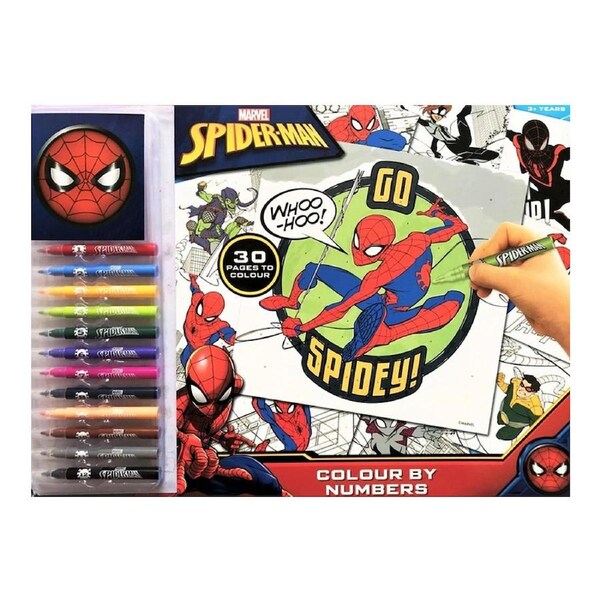 Marvel Spiderman Colour By Numbers Kids Colouring Book Children/Toddler 3y+