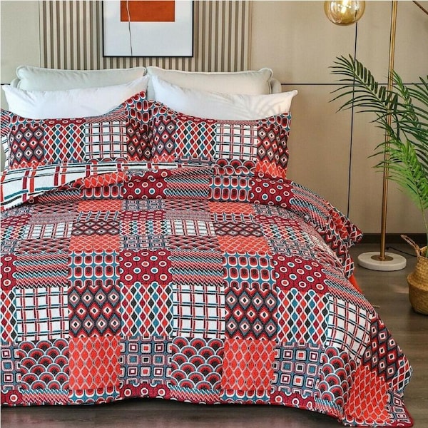 100% Cotton Lightly Quilted Coverlet Set Olivadi Queen 230 x 250 cm