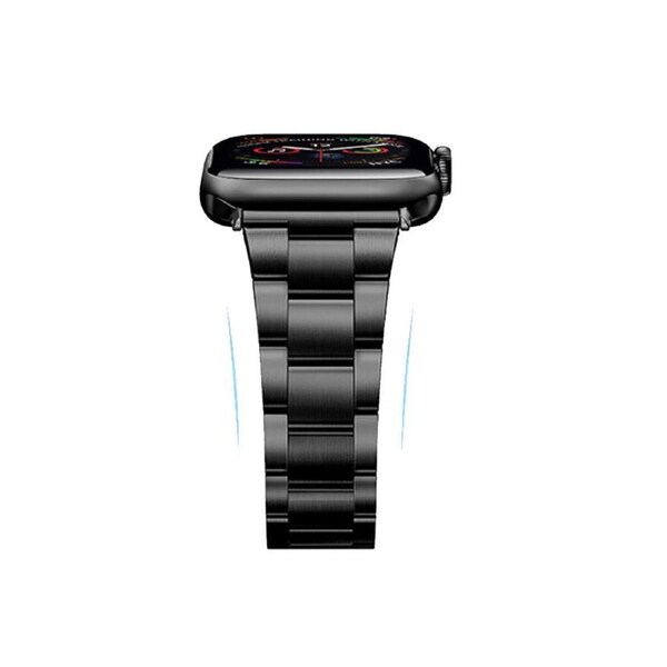 Stainless Steel Link Bracelet Band - The Sydney in Black - Compatible with Apple Watch Size 38mm to 41mm