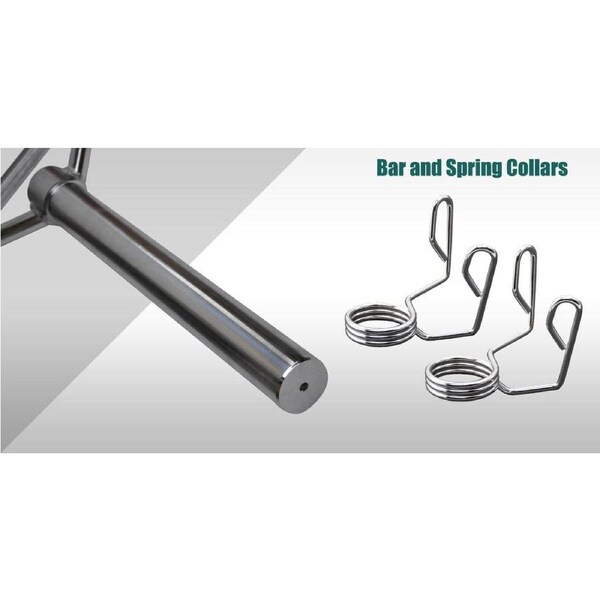 180cm - 28kg Chrome Olympic Shrug Deadlift Barbell Bar - 2 Free Spring Collars