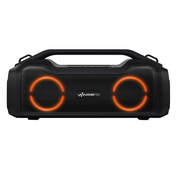 SoundTec 2.0CH Boombox: 20W Audio, Bluetooth, Powerbank & RGB Lights