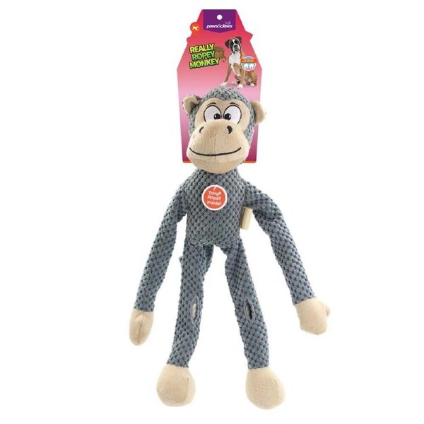 Really Ropey Monkey 38cm Plush Pet Chew Toy Teeth Aid Dog Puppy Soft Training