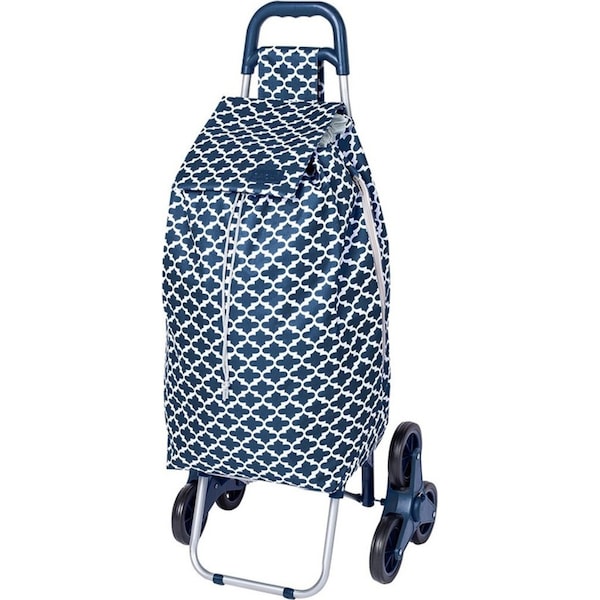 Sachi Summit Stair Climber 45L Shopping Grocery Trolley w/ Wheels Moroccan Navy