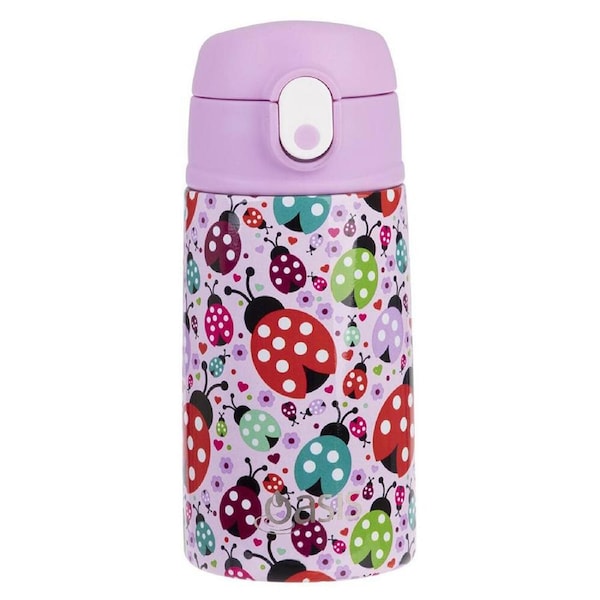 Oasis Double Wall Insulated Kids 400ml Drink Bottle Stainless Steel Ladybugs