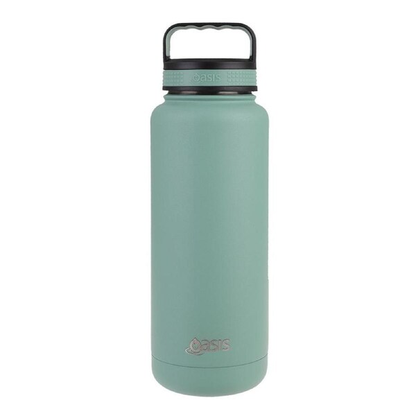 Oasis 1.2L Double Wall Insulated Titan Drink Bottle Stainless Steel Sage Green