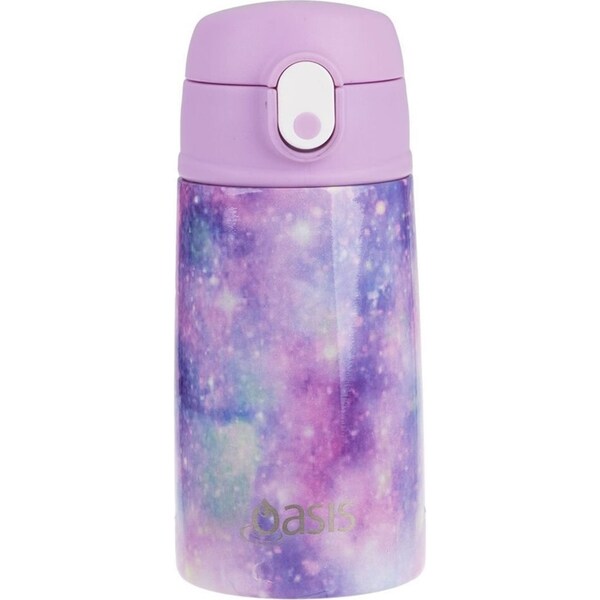 Oasis Double Wall Insulated Kids 400ml Drinking Bottle Stainless Steel Galaxy