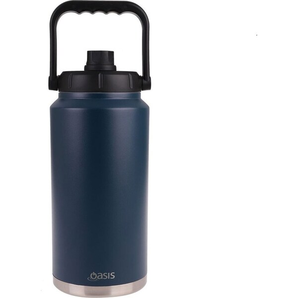 Oasis 3.8L Insulated Mini Jug Stainless Steel Water Bottle w/ Carry Handle Navy