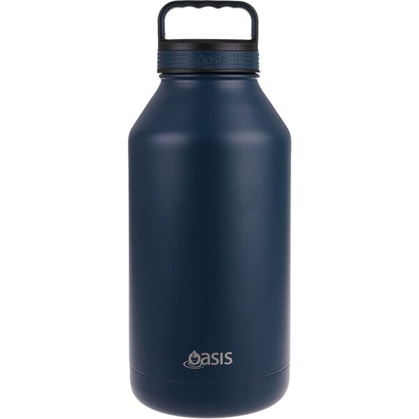 Oasis 1.9L Double Wall Insulated Titan Drink Water Bottle Stainless Steel Navy