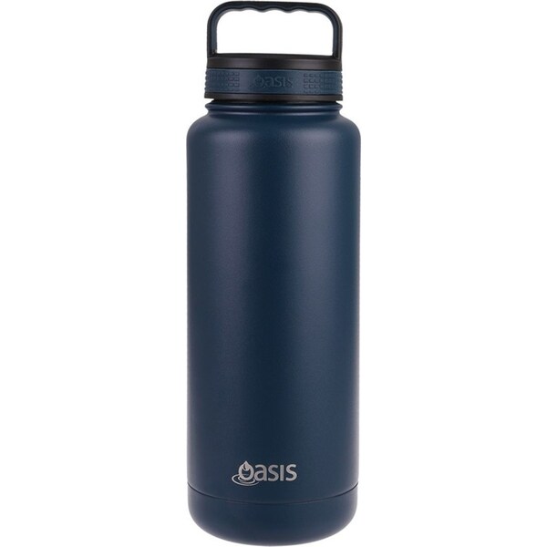 Oasis 1.2L Double Wall Insulated Titan Drink Water Bottle Stainless Steel Navy