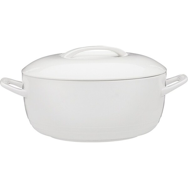 Ecology Signature 2L 27.5cm Porcelain Casserole Baking Cookware Dish w/ Lid WHT