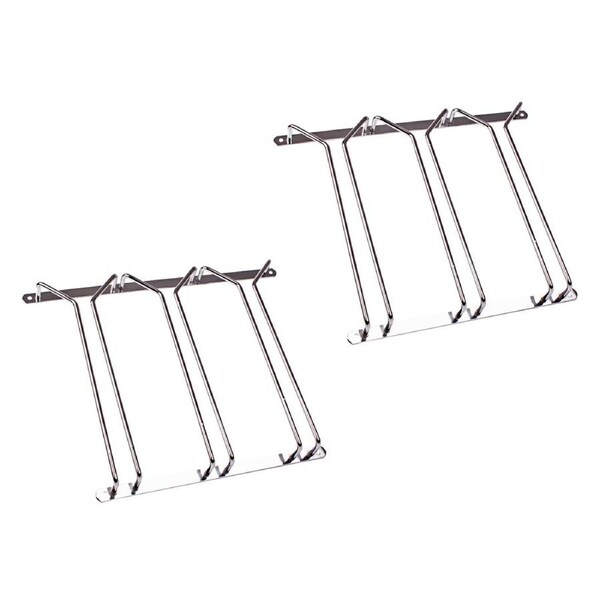 2x Bartender 28cm Triple Stemware Hanging Wine/Glass Rack/Holder/Organiser