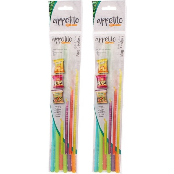 12x Appetito Slide & Store Bag Sealers Reusable Food Keeper Storage Clips
