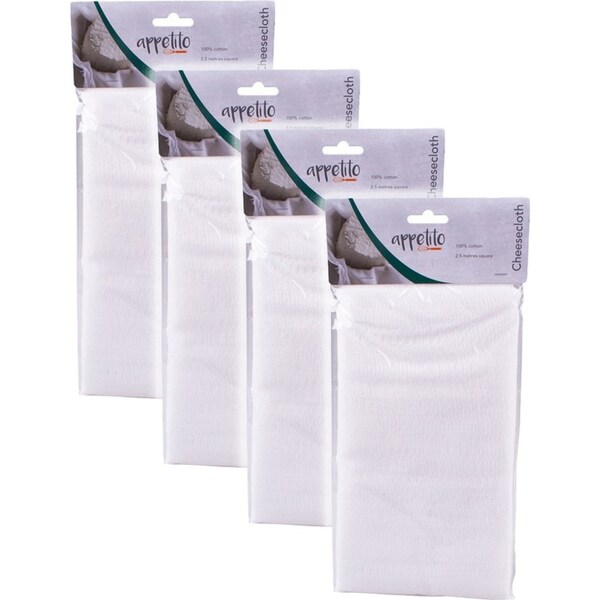 4x Appetito 2.5m Kitchen Cheesecloth Straining Food Strainer Cloth Cotton WH