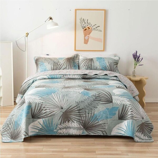 100% Cotton Lightly Quilted Coverlet Set Kennedy Queen 230 x 250 cm