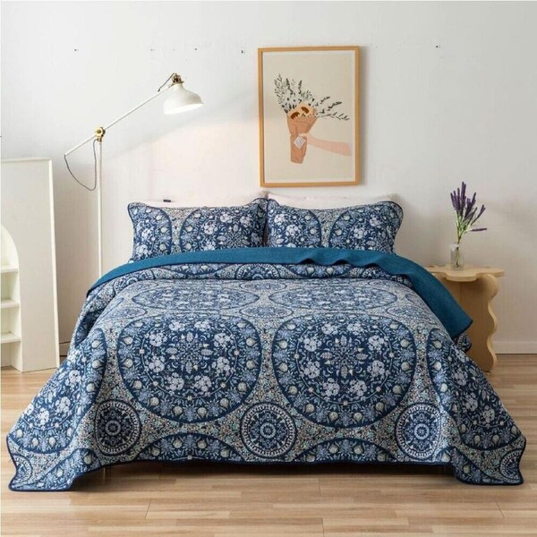 100% Cotton Cover Lightly Quilted Coverlet Set Easton Queen 230 x 250 cm