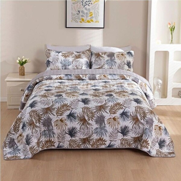 100% Cotton Lightly Quilted Coverlet Set Alexis Queen 230 x 250 cm