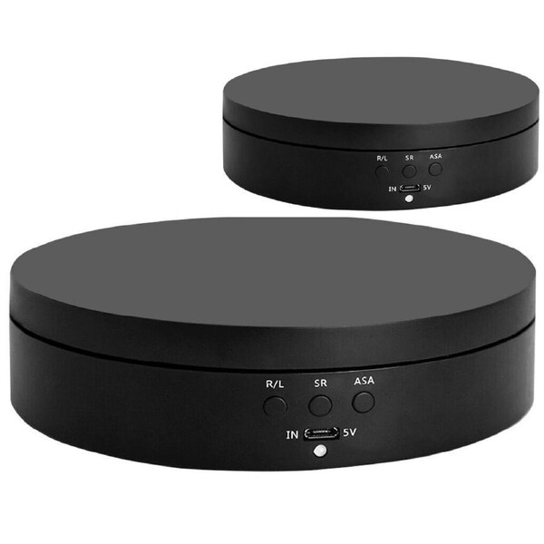 Black 360? Electric Rotating Turntable Display Stand Jewelry Photography Show Holder