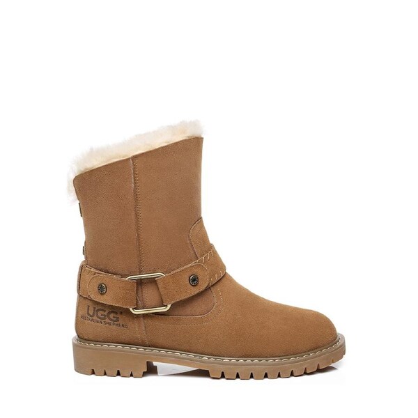 Ugg Australian Shepherd Women Boots Genuine Sheepskin Lining Suede Upper Sarah Chestnut / EU 35 / AU W 4 / AU M 2
