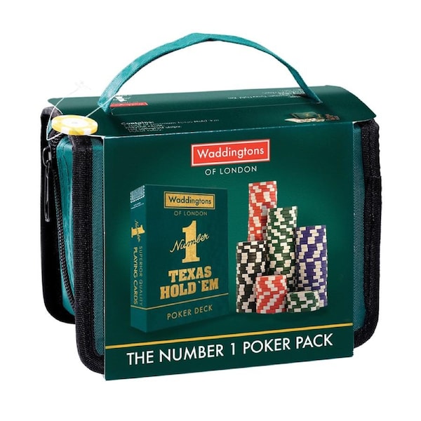 Waddingtons No. 1 Texas Hold'Em Poker Starter Pack Portable Travel Set 18y+