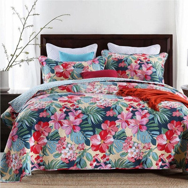 100% Cotton Lightly Quilted Coverlet Set Samoana Queen 230 x 250 cm