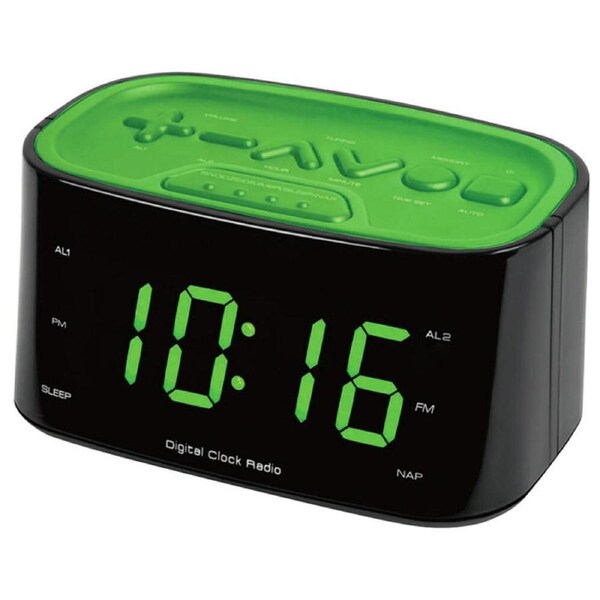 FM Radio LED Display Dual Alarm Clock/USB Charger Port for Smartphones Charging
