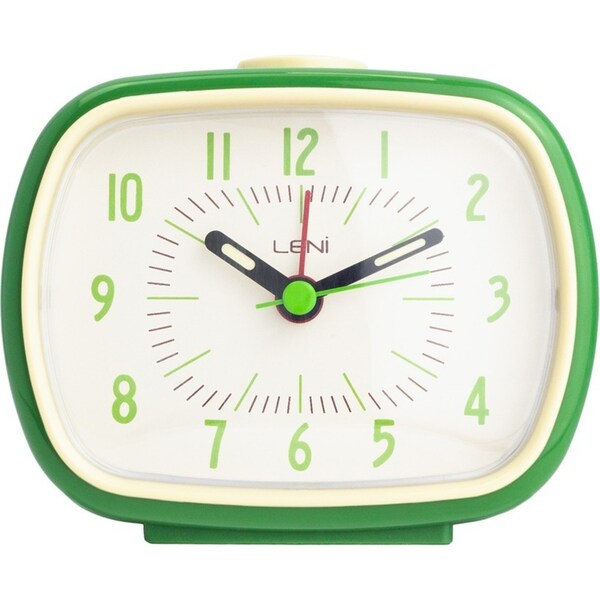 Leni 11cm Retro Analogue Bedside Table Alarm Clock Desk/Desktop Home Decor Green