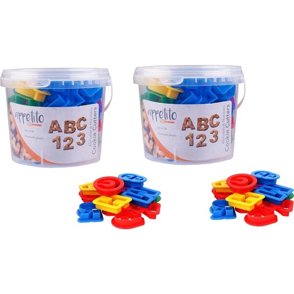 72x Appetito Alphabet/Numbers/Letters Cookie Mould Cutters Baking Tool Mold Set