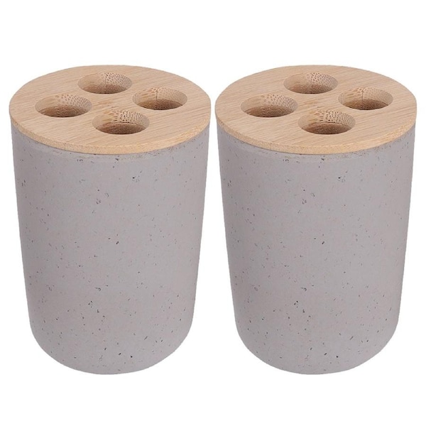 2x Eco Basics Toothbrush/Razor Caddy Holder/Stand Bathroom Storage Organiser CHA