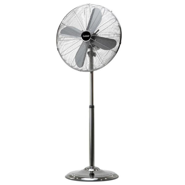Goldair 3-Speed 45cm/60W Oscillating Pedestal Fan Floor Standing Black Chrome